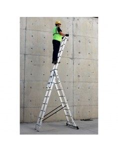 Escalera Aluminio 3x8 - 2,44+2,44+2,44 M - 75x25mm