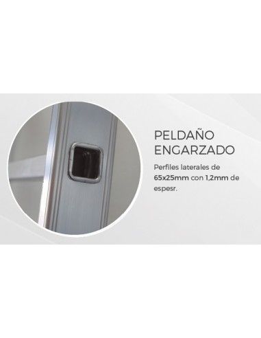 Escalera Aluminio 1x19 - 5 Metros - 66x25mm