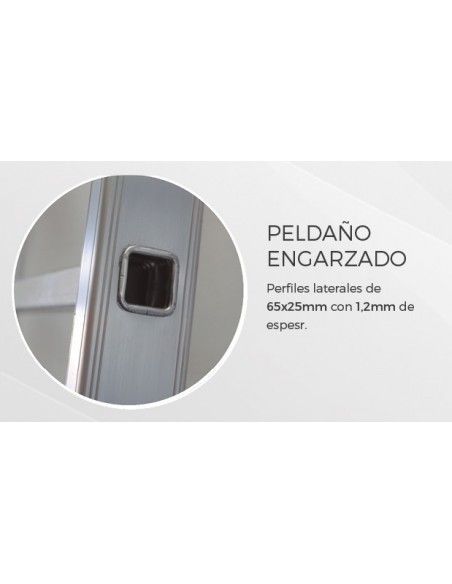 Escalera Aluminio 1x19 - 5 Metros - 66x25mm