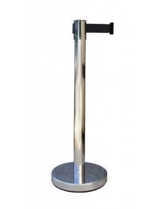 Poste Separador Inoxidable Cinta Negra RECO2SRBK