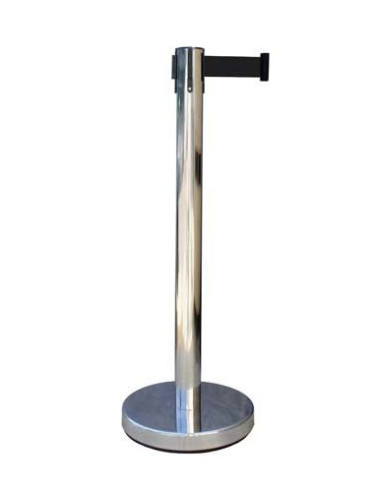 Poste Separador Inoxidable Cinta Negra RECO2SRBK