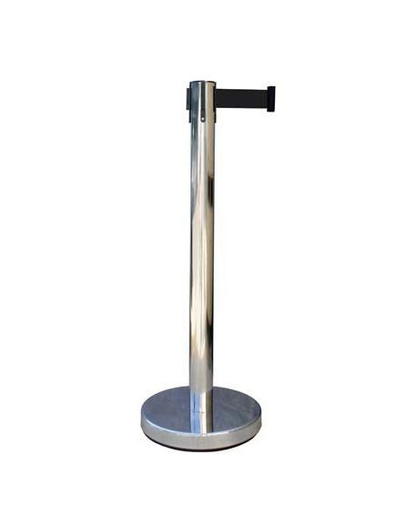 Poste Separador Inoxidable Cinta Negra RECO2SRBK