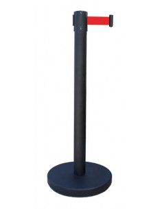 Poste Separador Negro Cinta Roja RECO2BKRE