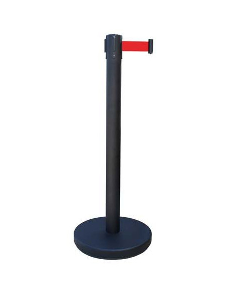 Poste Separador Negro Cinta Roja RECO2BKRE