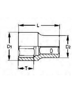 Vaso De Impacto Hex  1" 95 Mm 910595 2