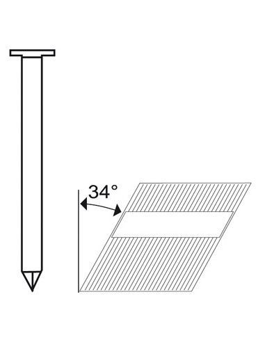 Clavo Tip Rn Inclin 34º 3.33*90 (2.500 Un) Clavos Tipo Rn Inclinaciã³N 34â°