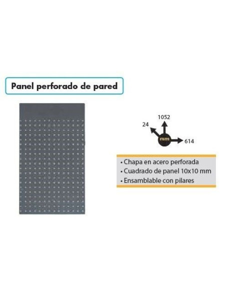 Panel perforado Pared Con Regleta Alyco 192847