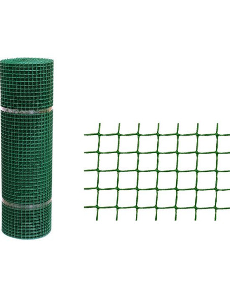 Malla Plástica - 18x20 mm - 1,00x25 m - Verde
