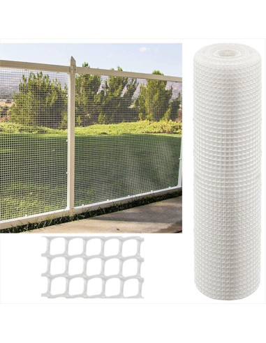 Malla Plástica - 10x10 mm - 1,00x25 m - Blanca