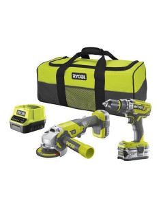 Pack Taladro Percutor + Radial 115M + 2 Baterias Ryobi 2