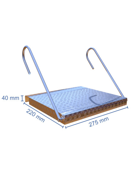 Plataforma Escaleras Acero Inoxidable Interna Pies Modelo-1