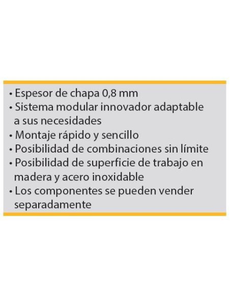 Conjunto Taller 4 Módulos S/Acero Inox Alyco 199006