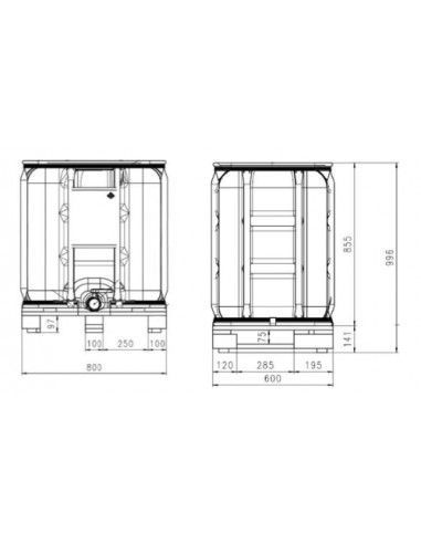 Depósito Plástico 300 Litros Palet Rectangular