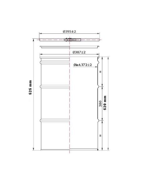 Depósito Bidón Chapa 55 Litros Apertura Total
