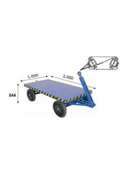 Remolque Plataforma Doble Industrial 2000 Kg - 2000x1000x544 Mm