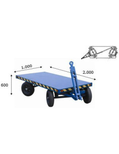 Remolque Plataforma Doble Industrial 4000 Kg - 2000x1000x600 Mm 2