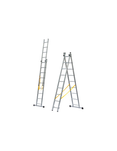 Escalera Aluminio 2X6 - 1,76+1,76 M - 52x25mm