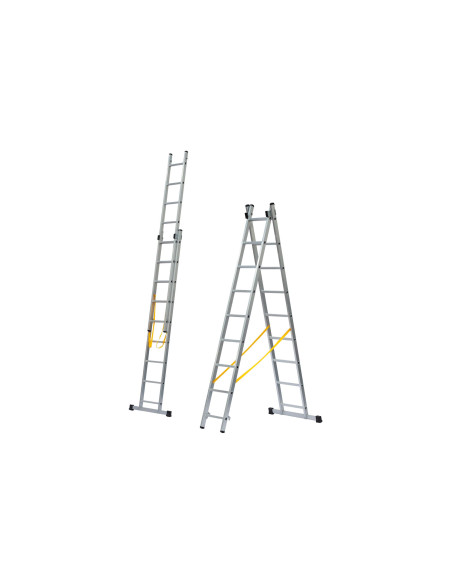 Escalera Aluminio 2X6 - 1,76+1,76 M - 52x25mm