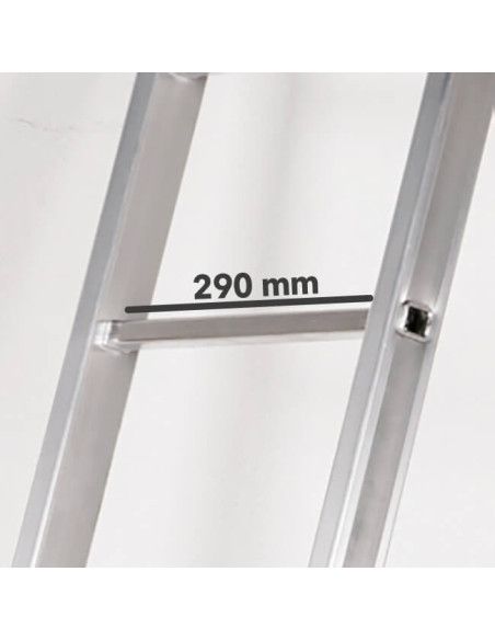 Escalera Aluminio 2X7 - 2+2 M - 52x25mm