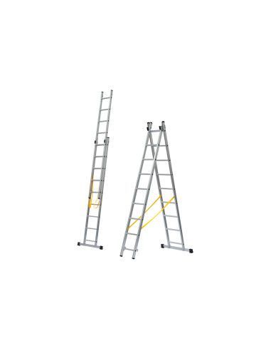 Escalera Aluminio 2X10 - 2,88+2,88 M - 58-58x25mm