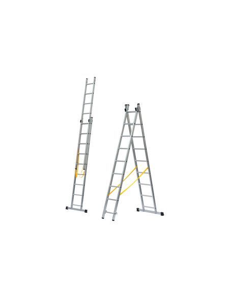 Escalera Aluminio 2X12 - 3,44+3,44 M - 66-66x25mm