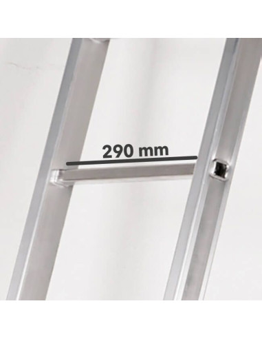 Escalera Aluminio 3x10 - 2,88+2,88+2,88 M - 67-73-67x25mm