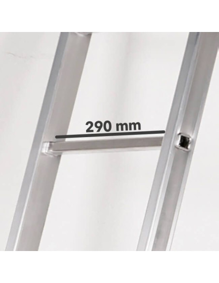 Escalera Aluminio 3x10 - 2,88+2,88+2,88 M - 67-73-67x25mm