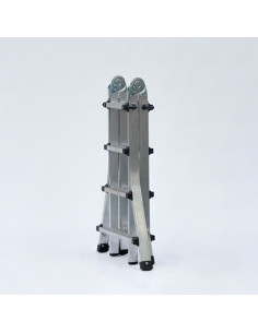 Escalera Telescópica Articulada Aluminio 3+3 Pestaña 2