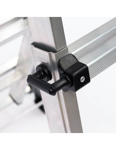 Escalera Telescópica Articulada Aluminio 3+3 Pestaña