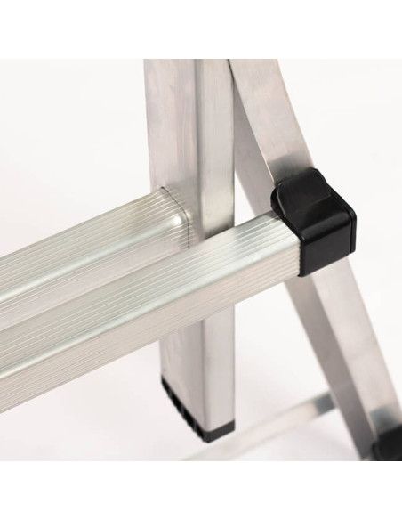 Escalera Telescópica Articulada Aluminio 4+4 Pestaña