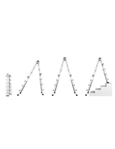 Escalera Telescópica Aluminio 6+6 Pestaña