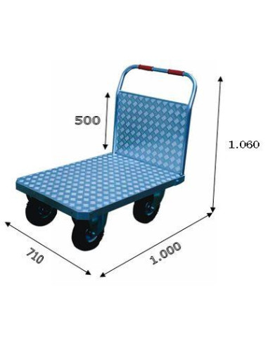 Plataforma Aluminio 400 Kg - 1000x705 Mm - Neumática