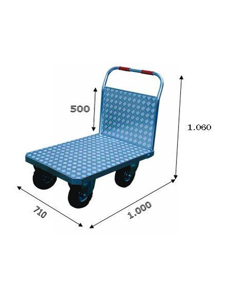 Plataforma Aluminio 400 Kg - 1000x705 Mm - Neumática