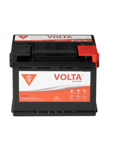 Batería Coche 60Ah 500A EN Volta C600D Classic...