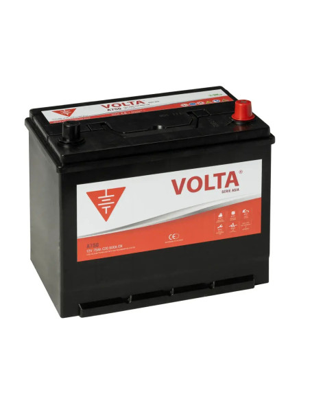 Batería de Coche 75Ah 600A EN Asia Volta A750D