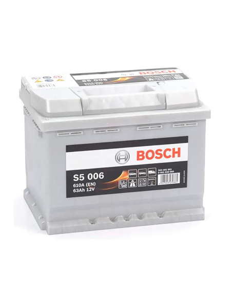 Batería de coche 63 Ah 610 A EN Bosch S5006 + Izquierda