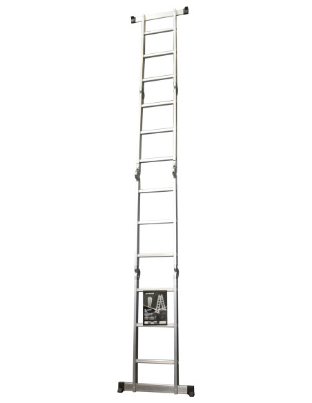 Escalera Multisusos Aluminio Profesional 4x3 Peldaños Plataforma - 10086